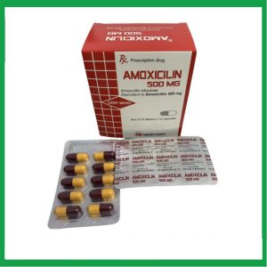 Thuốc kháng sinh AMOXICILIN 500mg Mebiphar điều trị nhiễm khuẩn ( Hộp 10 vỉ x 10 viên)