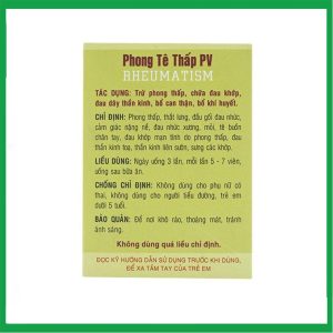 Nhà Thuốc Đa Phúc - Thuốc Phong Tê Thấp PV điều trị phong thấp, thắt lưng, đầu gối đau nhức ( Hộp 1 lọ 100 viên) 2 Nhà Thuốc Đa Phúc - Smart pharma 2025 01 06T112300.894