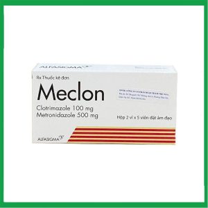 Viên đặt âm đạo Meclon Doppel Pharma điều trị viêm cổ tử cung, âm đạo ( Hộp 2 vỉ x 5 viên)