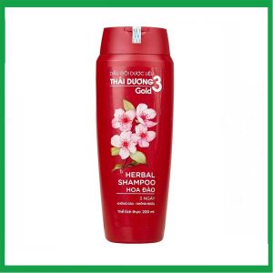 Dầu gội dược liệu Thái Dương 3 hương hoa đào sạch gàu mà vẫn suôn mềm ( Chai 200ml)