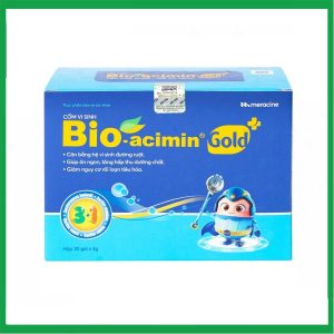 Cốm vi sinh Bioacimin Gold Meracine cân bằng hệ vi sinh đường ruột, giảm nguy cơ rối loạn tiêu hóa ( Hộp 30 gói)