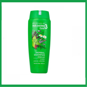 Dầu gội dược liệu Thái Dương 3 hương hoa lá sạch gàu mà vẫn suôn mềm ( Chai 200ml)