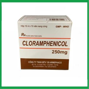 Thuốc Cloramphenicol 250mg Armephaco Điều trị những nhiễm khuẩn nặng do vi khuẩn nhạy cảm ( Hộp 10 vỉ x10 viên)