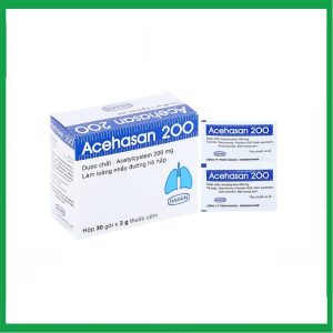 Thuốc Acehasan 200 làm loãng đờm trong các bệnh phế quản - phổi cấp và mãn tính ( Hộp 30 gói)
