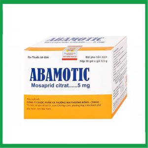 Bột pha uống Abamotic 5mg Phương Đông điều trị các triệu chứng tiêu hóa, viêm dạ dày ( Hộp 30 gói)