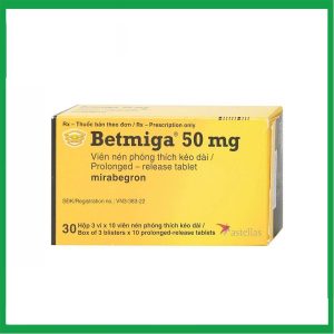 Thuốc Betmiga 50mg Astellas điều trị triệu chứng tiểu gấp (3 vỉ x 10 viên)