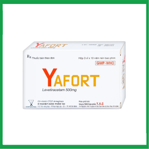 Thuốc Yafort 500mg Cophavina điều trị động kinh cục bộ (3 vỉ x 10 viên)