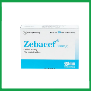 Thuốc Zebacef 300mg Bilim điều trị viêm phổi, viêm phế quản, viêm họng, viêm amidan (1 vỉ x 10 viên)