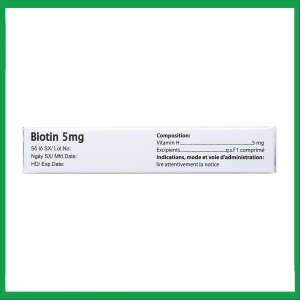 Nhà Thuốc Đa Phúc - Viên nén Biotin 5mg rụng tóc, viêm da bong, thiếu hụt vitamin H (2 vỉ x 10 viên) 2 Nhà Thuốc Đa Phúc - Smart pharma 25