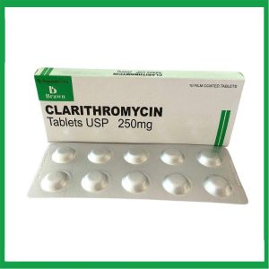 Thuốc kháng sinh Clarithromycin 250mg Brawn điều trị nhiễm khuẩn hộp 10 viên