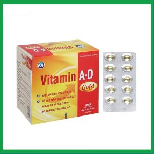 Viên uống Vitamin A-D Phúc Vinh hỗ trợ điều trị còi xương, suy dinh dưỡng (10 vỉ x 10 viên)
