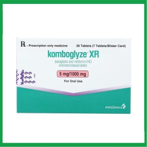 Thuốc Komboglyze XR 5mg/1000mg AstraZeneca hỗ trợ kiểm soát đường huyết ( Hộp 4 vỉ x 7 viên)