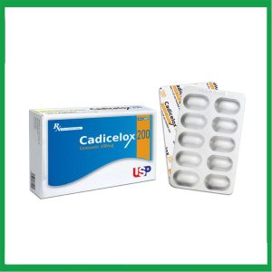 Thuốc Cadicelox 200 US điều trị triệu chứng bệnh lý viêm cột sống dính khớp, thoái hoá khớp, viêm khớp dạng thấp (Hộp 3 vỉ x 10 viên)