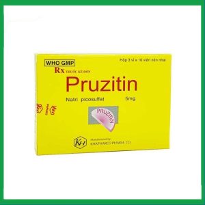 Viên nhai Pruzitin 5mg Khaphaco điều trị táo bón (3 vỉ x 10 viên)