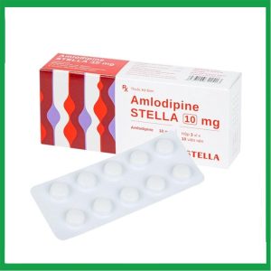 Thuốc Amlodipine 10 Stella điều trị tăng huyết áp, đau thắt ngực ổn định mạn tính ( Hộp 3 vỉ x 10 viên)