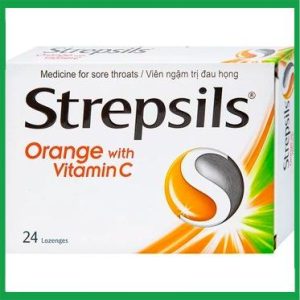 Viên ngậm Strepsils Orange with Vitamin C điều trị đau họng