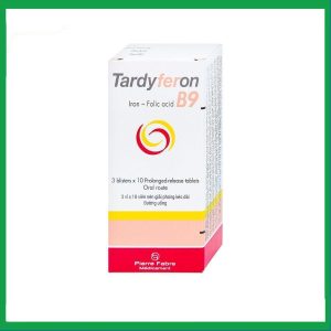 Thuốc Tardyferon B9 Pierre Fabre dự phòng thiếu sắt, acid folic cho phụ nữ có thai (3 vỉ x 10 viên)