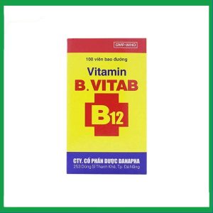 Thuốc Vitamin B.Vitab B12 Danapha phòng và điều trị tình trạng thiếu Calci và Vitamin B (100 viên)
