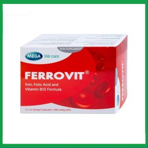 Thuốc Ferrovit MEGA We care điều trị thiếu máu do thiếu sắt (5 vỉ x 10 viên)