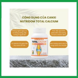 Nhà Thuốc Đa Phúc - Nutridom Total Calcium, hỗ trợ giảm nguy cơ còi xương, loãng xương, bổ sung canxi 2 Nhà Thuốc Đa Phúc - Total Calcium 1