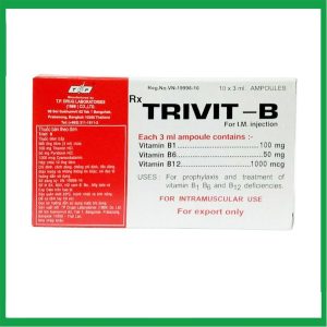 Trivit-B – Cung cấp vitamin thiết yếu nhóm B (Hộp 10 ống x 3ml)