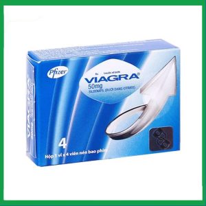 Thuốc Viagra 50mg điều trị rối loạn cương dương (1 vỉ x 4 viên)