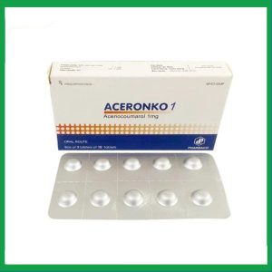 Thuốc Aceronko 1mg điều trị bệnh tim gây tắc mạch, nhồi máu cơ tim (3 vỉ x 10 viên)