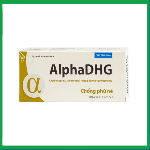 Thuốc AlphaDHG 4200 điều trị phù nề sau chấn thương, phẫu thuật, bỏng (2 vỉ x 10 viên)