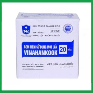 Bơm tiêm sử dụng một lần Vinahankook 20ml/cc được khử trùng bằng khí E.O (Hộp 50 cái)