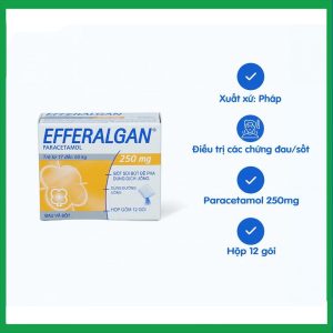 Bột sủi Efferalgan 250mg giảm đau hạ sốt cho trẻ từ 17-50 kg