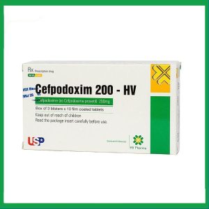 Thuốc Cefpodoxim 200mg-HV USP điều trị nhiễm khuẩn (3 vỉ x 10 viên)