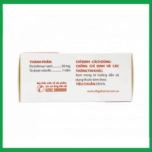 Nhà Thuốc Đa Phúc - Diclofenac 50mg trị viêm, đau cơ xương khớp (10 vỉ x 10 viên) 1 Nhà Thuốc Đa Phúc - diclofenac 50mg dhg 1