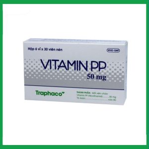 Thuốc Vitamin Pp 50Mg Traphaco điều trị bệnh Pellagra (6 vỉ x 30 viên)