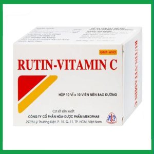Thuốc Rutin-Vitamin C Mekophar hỗ trợ điều trị các hội chứng chảy máu, xơ cứng (10 vỉ x 10 viên)