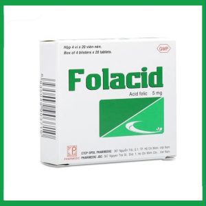 Thuốc Folacid Pharmedic điều trị thiếu máu nguyên hồng cầu khổng lồ (4 vỉ x 20 viên)