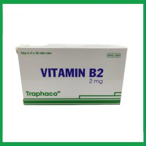 Thuốc Vitamin B2 2.0mg Traphaco phòng và điều trị khi thiếu Vitamin B2 (6 vỉ x 30 viên)