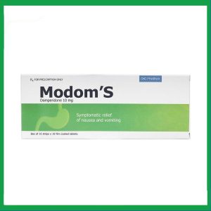 Viên nén Modom's 10mg DHG Pharma điều trị triệu chứng nôn và buồn nôn (10 vỉ x 10 viên)