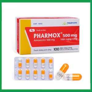 Viên nang cứng Pharmox 500mg điều trị các trường hợp nhiễm khuẩn (10 vỉ x 10 viên)