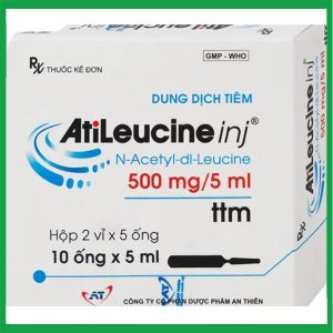 Dung dịch tiêm AtiLeucine inj 500mg/5ml An Thiên điều trị triệu chứng cơn chóng mặt (2 vỉ x 5 ống)