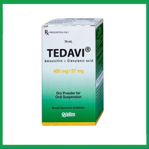 Bột pha uống Tedavi 400mg/57mg điều trị nhiễm khuẩn, viêm xoang, viêm tai giữa (70ml)